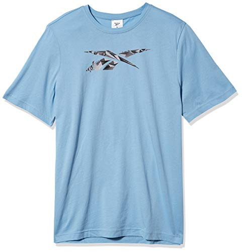 Reebok Training Supply Cotton Graphic Tee  Fluid Blue  XS