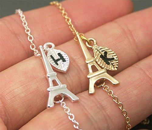 Eiffel Tower Bracelet  Personalized Initial Bracelet MP-B12