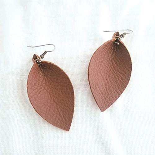 Handmade Leather Leaf Earrings  Brown Earrings  Statement Earrings  Joanna Gaines  Leaf Earrings  Fashion Earrings for Women  Dangle Drop Earrings  Boho  Bohemian Jewelry