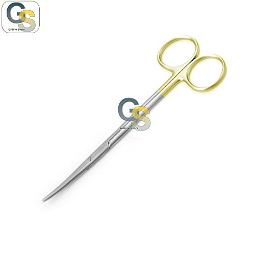 G.S T C METZENBAUM Scissors 7inch  Curved with Tungsten Carbide Inserts with Gold Handle