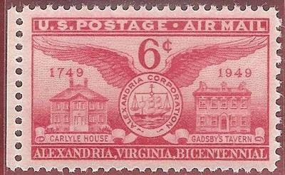 Stamps  U.S. Air Mail  Alexandria Virginia Bicentennial Sc.C40 M.N.H.