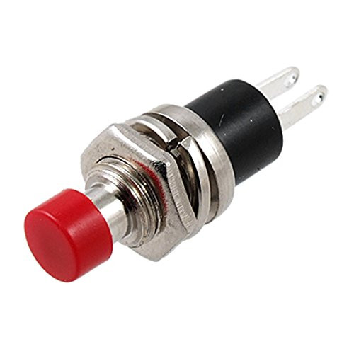 uxcell 250V 3A OFF- ON NO N O SPST Panel Mount Momentary Round Push Button Switch Red
