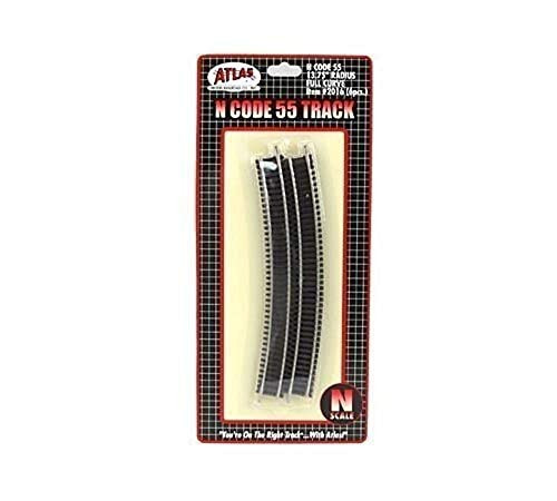 N Code 55 Nickel Silver 13.75inch  Radius Full Section Track -6- Atlas Trains