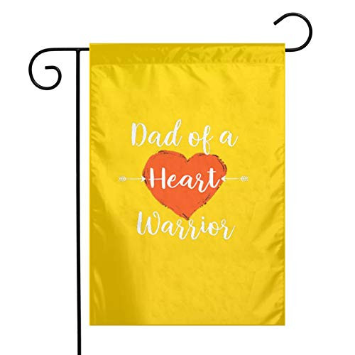 Xueyiya Dad of A Heart Warrior Long Q-T Syndrome Awareness Orange Ribbon Warrior Support Survivor Garden Flag 1218 White
