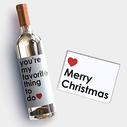 You_re My Favorite Thing To Do wine label  Plus greeting card combo
