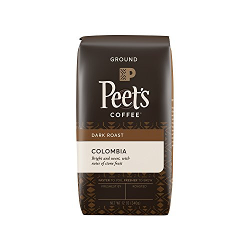Peet's Coffee, Colombia, Dark Roast, Ground Coffee, 12 oz. Bags (Pack of 2), Single-Origin Coffee, Balanced, Bright, & Sweet Dark Roasted Coffee from Colombia, Full Bodied & Flavorful