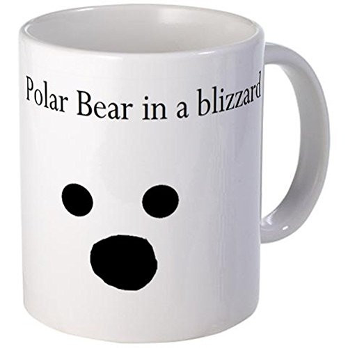 11 ounce Mug - Polar Bear in a blizzard Mug - S White inch