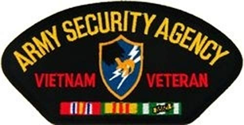 US Army Vietnam Veteran Army Security Agency A.S.A. Black Iron-on Patch
