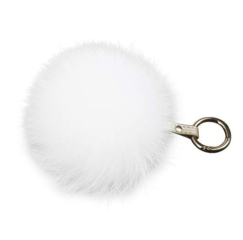 Fur Story KeyChain for Women Fur Pom Pom Bag Car Purse Charm Fluffy Fur Big Keychain Ball