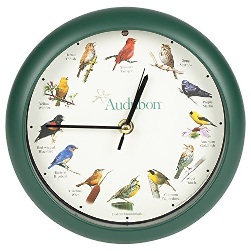 Mark Feldstein & Associates Audubon Singing Bird Clock, 8"