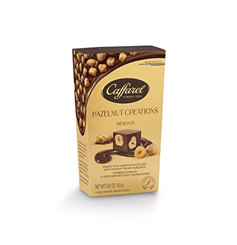 Caffarel Chocolate Truffles Cornet Pralines -  Hazelnut Creations Piemonte Hazelnuts and Milk Chocolate Pralines 5.82 OZ -165g-. Velvety Milk Chocolate with crunchy Italian Hazelnuts  -Piemonte-