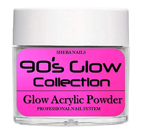 SHEBA NAILS Glow In The Dark Acrylic Powder 90s Flash Back - 1OZ. - T.G.I.F.