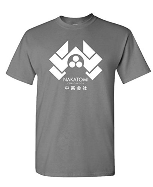 Nakatomi Corporation - Hard 80_s Movie - Mens Cotton Tee  XL  Charcoal