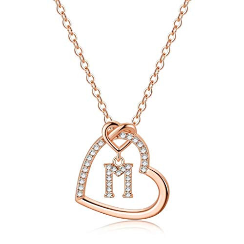 Rose Gold Initial Necklaces for Girls CZ Heart Pendant Initial M Necklaces for Teen Girls Women Dainty Letter Necklace for Women Girls Jewelry Cute Heart Necklace Kids Jewelry for Girls Gifts Rose Gold Initial Necklaces for Girls CZ Heart Pendant Initial M Necklaces for Teen Girls Women Dainty Letter Necklace for Women Girls Jewelry Cute Heart Necklace Kids Jewelry for Girls Gifts