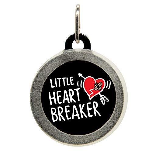 Personalized Little Heart Breaker Pet ID Name Tag with Silencer for Cats or Dogs by Oh My Paw_d Personalized Little Heart Breaker Pet ID Name Tag with Silencer for Cats or Dogs by Oh My Paw_d