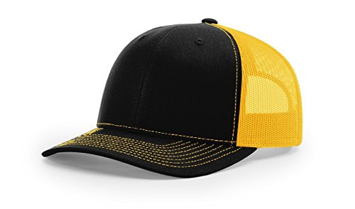 RICHARDSON Black Gold 112 Mesh Back Trucker Cap Snapback Hat