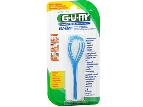 GUM Eez-Thru Floss Threaders -840- 25 Each - Pack of 5 -