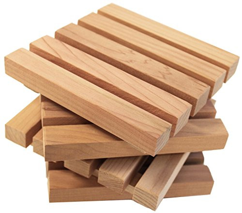 Wood Block Crafts - Natural Cedar Pallet Wood Coaster Set - Rustic Coasters for Drinks - Protects Furniture From Wet Glass Bottle Stains - Cedar Wood Cute Pallet Design - Large 5" Square - Set Of 4
