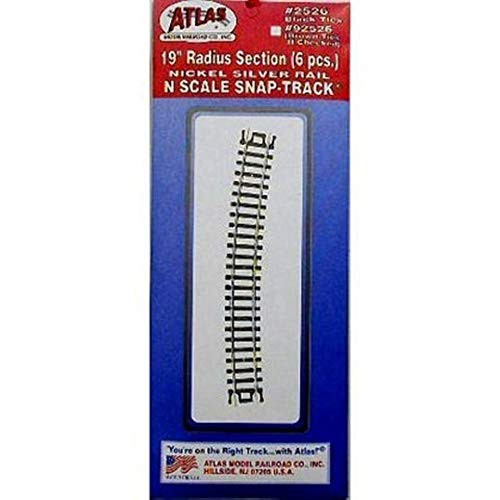 Atlas N Code 80 Nickel Silver 19inch  Radius Snap-Track -6- Trains