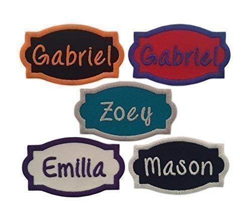 Name Patch - Custom Embroided Name Tag Iron On Applique Patch - Choose Fabric and Thread Colors -1 Patch-