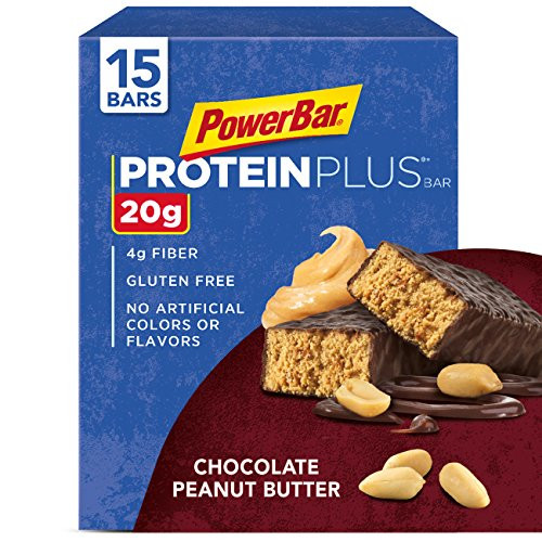 PowerBar Protein Plus Bar, Chocolate Peanut Butter, 2.12 oz Bar, (15 Count)