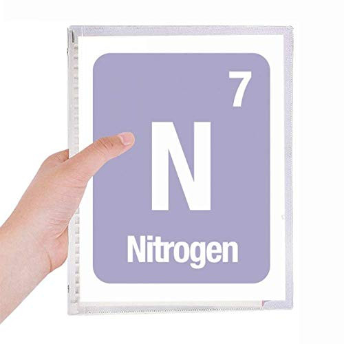 N Nitrogen Chemical Element Science Notebook Loose Leaf Diary Refillable Journal Stationery