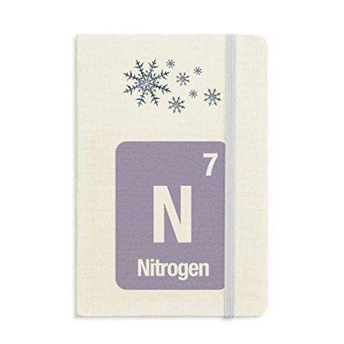 N Nitrogen Chemical Element Science Notebook Thick Journal Snowflakes Winter