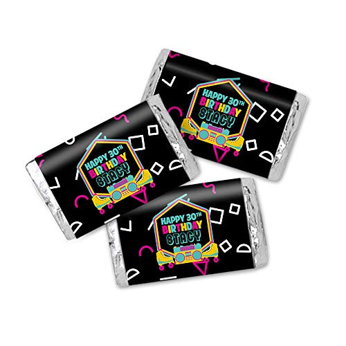 80_s Birthday Personalized Miniatures Candy Bar Wrapper Labels