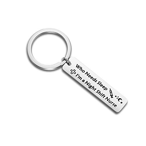 KUIYAI Night Shift Nurse Gifts Sleep All Day Nurse All Night Keychain -who Needs Sleep-