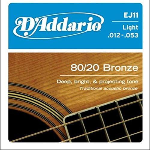 2014 D_Addario D_Addario EJ11 80 20 Bronze Acoustic Guitar Strings  Light  12-53 N A