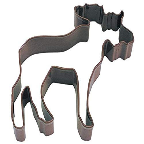 R  and  M Polyresin Coated Moose Cookie Cutter  4-Inch  Brown