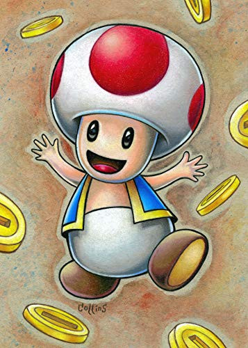 Toad Super Mario Bros inspired fan art wall print
