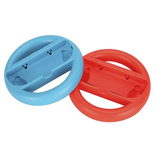 ?????? ????????? ?????? ?????? Racing Game Handle  Wheel Controller Racing Game Controller  Joy Joysticks Grip Steering Wheel Left and Right for Mario Kart Switch-Red PlusBlue-