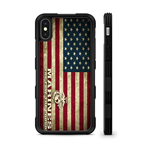 407Case Compatible with iPhone Xs Max American Flag US Marines Hyper Shock Protective Rubber TPU Phone Case -iPhone Xs Max-