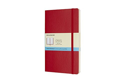 Moleskine Classic Soft Cover Notebook, Dotted, Large (5" x 8.25") Scarlet Red - Soft Cover Notebook for Writing, Sketching, Journals