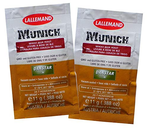 2x Danstar MUNICH Wheat Beer Yeast 11g Fast Fermenting German Belgian Style Beer