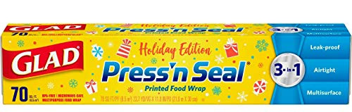 Glad Press_n Seal Printed Food Wrap  Holiday Edition  70 Sq Ft
