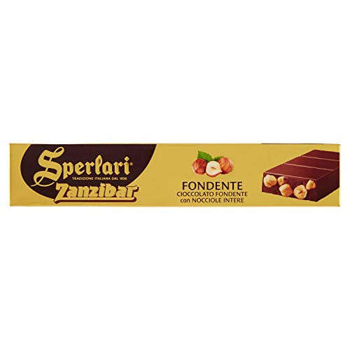 Sperlari Zanzibar Dark Chocolate Bar with Whole Piedmont Hazelnuts -5.3 Oz - 150 g-