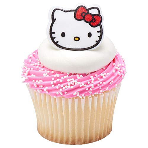 Hello Kitty Cat Cupcake Toppers Rings Party Favors Package of 24 from Blue Fox Baking