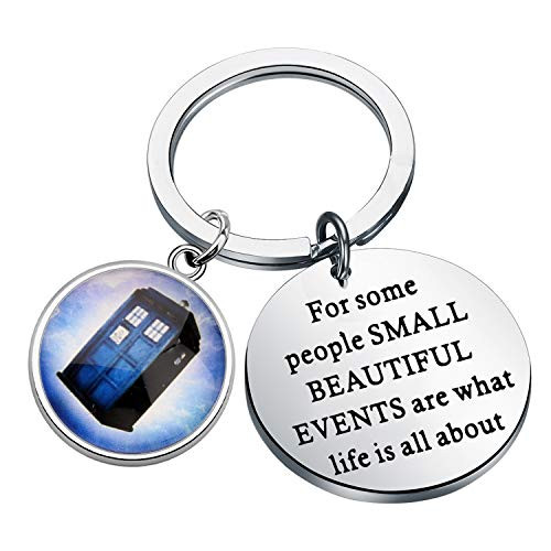 FOTAP Doctor Who jewelry For Some People Small Beautiful Events Are What Life Is All About keychain Boyfriend Gift Doctor Who TARDIS Gift Dr Who Fans Gift-Doctor-who key-