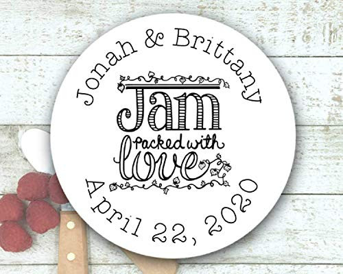 Jam Labels for Wedding  Shower  or Party Favors - 20 Personalized stickers -Mason jar or Canning tag
