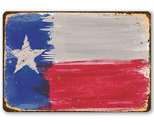 Metal Sign - Texas Flag Metal Sign - Durable Metal Sign - 8inch  x 12inch  Use Indoor Outdoor - Great Gift and Decor Under 20