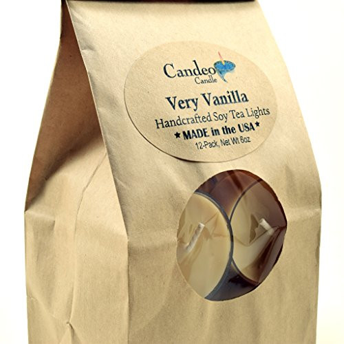 Very Vanilla Scented Soy Tealights 12 Pack Clear Cup Candles Very Vanilla Scented Soy Tealights 12 Pack Clear Cup Candles