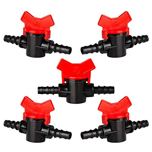 Quickun 3 8inch  Drip Irrigation Barbed Ball Valve Shut Off Switch Hose Barb Valve for Garden Drip Irrigation Aquarium Hose Tube  5Pcs Quickun 3 8inch  Drip Irrigation Barbed Ball Valve Shut Off Switch Hose Barb Valve for Garden Drip Irrigation Aquarium Hose Tube  5Pcs