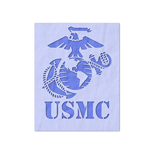 Stencil Stop United States Marine Corps Logo Stencil - 14 Mil Mylar Plastic -4.5 x 6 inches- Stencil Stop United States Marine Corps Logo Stencil - 14 Mil Mylar Plastic -4.5 x 6 inches-