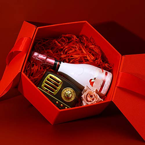 BONYOUN Bowknot Hexagonal Gift Box with Lid and Shredded Paper Fill for Weddings  Mothers Day  Engagements  Graduations  Christmas  Birthdays and More Red S BONYOUN Bowknot Hexagonal Gift Box with Lid and Shredded Paper Fill for Weddings  Mothers Day  Engagements  Graduations  Christmas  Birthdays and More Red S