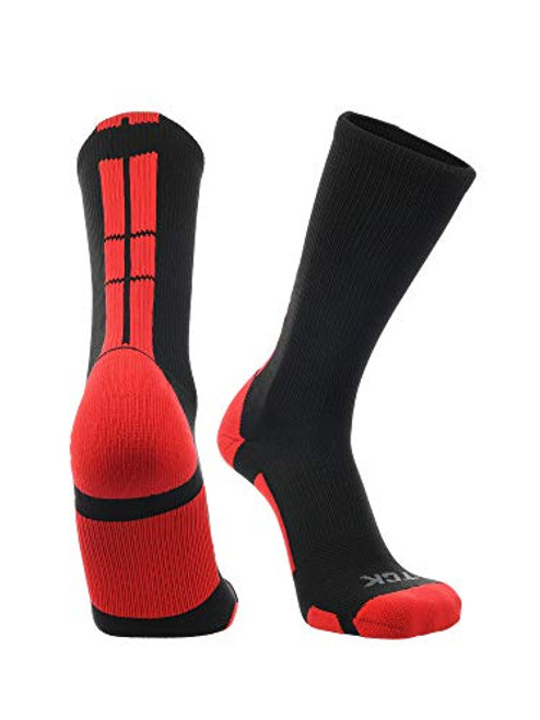 TCK Baseline 3.0 Athletic Crew Socks -Black Scarlet Small- TCK Baseline 3.0 Athletic Crew Socks -Black Scarlet Small-