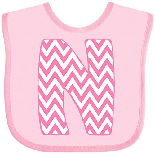 Inktastic Cute Pink Chevron Initial N Baby Bib Pink 3cb72