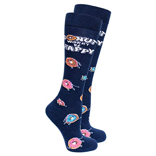 Socks n Socks-Women_s 1 Pair Colorful Luxury Cotton Donut Worry Knee Socks