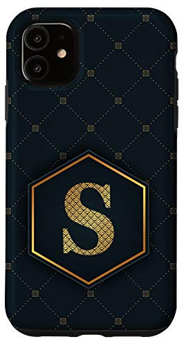 iPhone 11 Letter S phone case Geometric pattern Chic Alphabet S Case